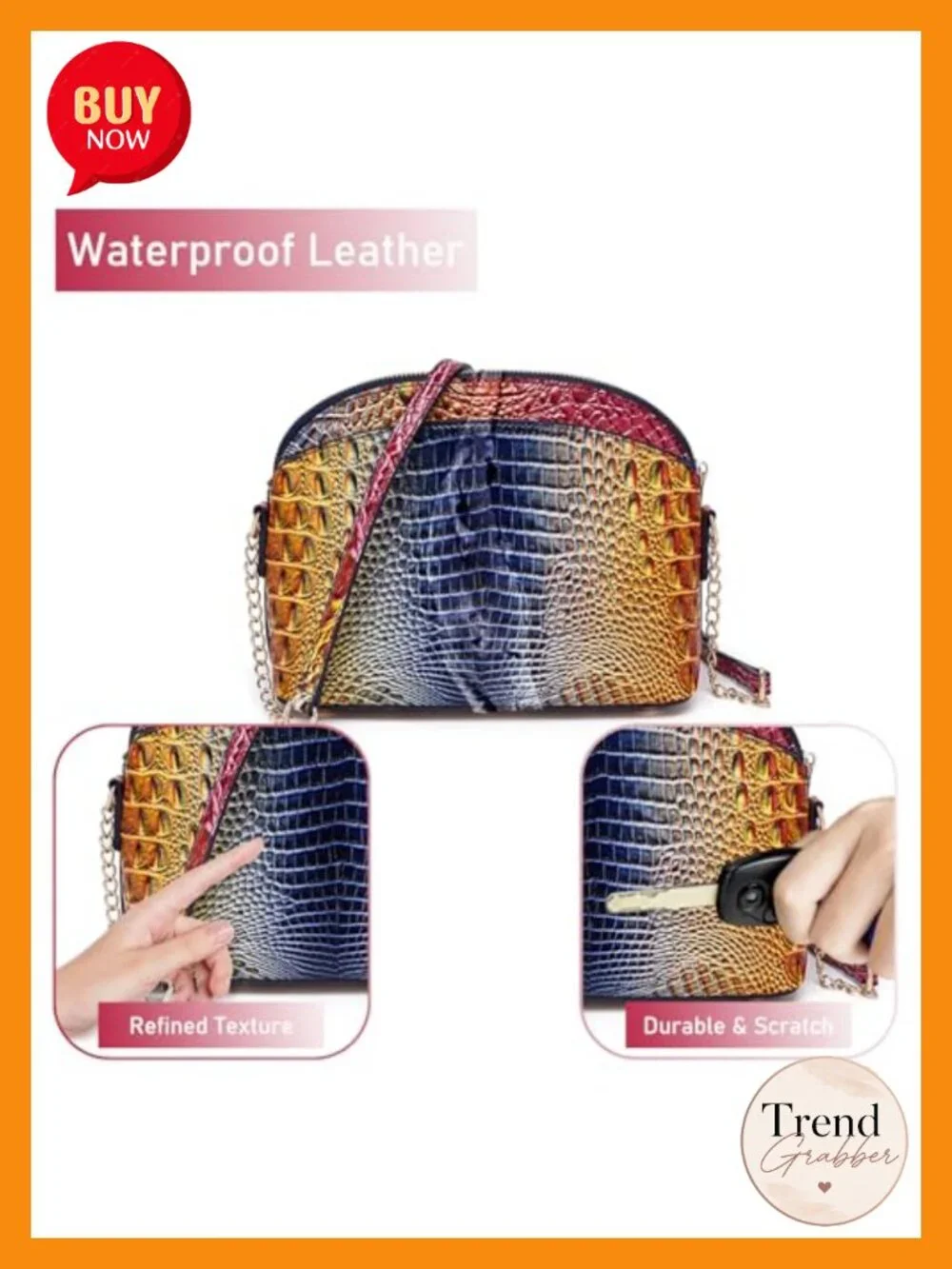 Vegan Leather Crocodile Embossed Satchel Crossbody Handbag Clutch